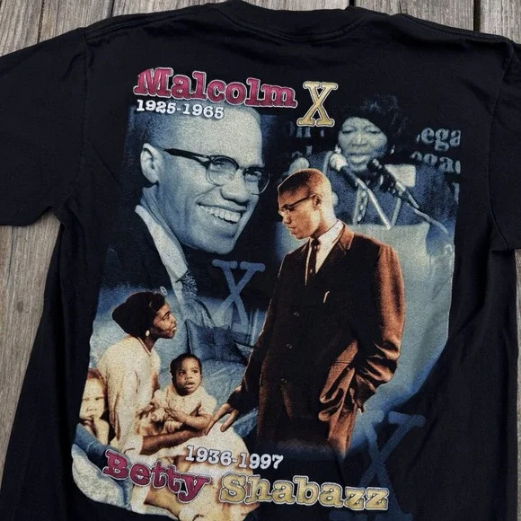 Vintage Malcolm X Rap Tee Bay Club Martin Luther King Jr MLK